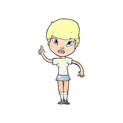 cartoon woman with idea