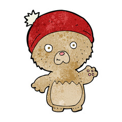 cartoon cute teddy bear in hat