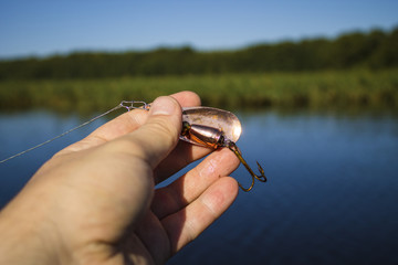 spinner with a triple hook for fishing