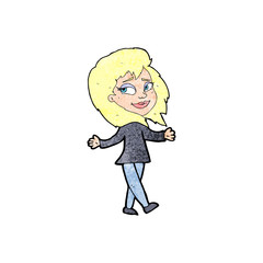 stress free woman cartoon