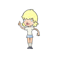 cartoon woman with idea