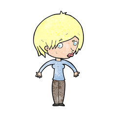 cartoon woman shrugging