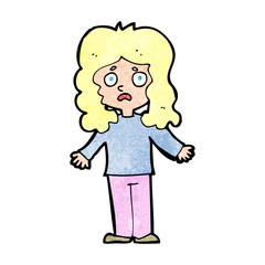 cartoon worried woman