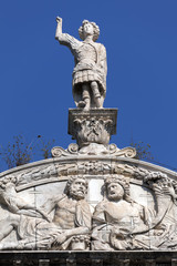 Fototapeta na wymiar Fragment of Castel Nuovo's triumphal arch