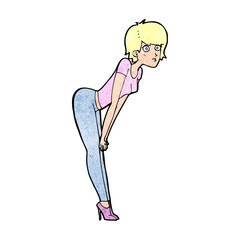 cartoon woman looking at something