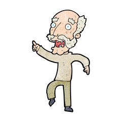 cartoon frightened old man