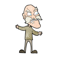 cartoon angry old man