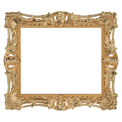 Gold frame. Isolated over white background