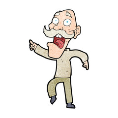cartoon frightened old man
