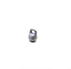 Isolated small silver kettle bell on white