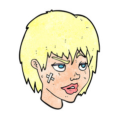 cartoon woman with plaster on face