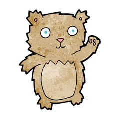 cartoon waving teddy bear