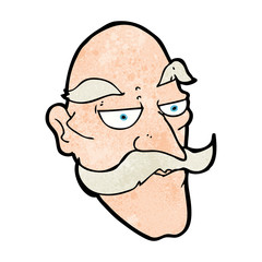 cartoon old man face