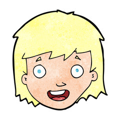 cartoon happy female face