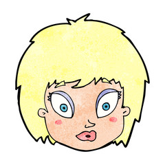 cartoon surprised female face