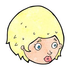 cartoon girl with concerned expression