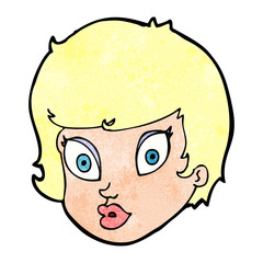 cartoon surprised female face