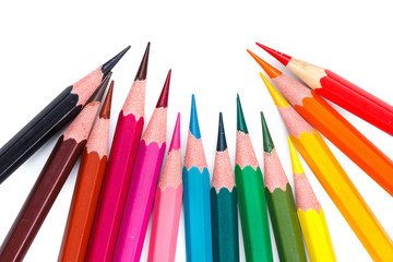 Colored pencils, different size