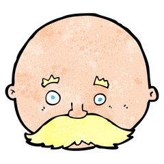 cartoon bald man with mustache