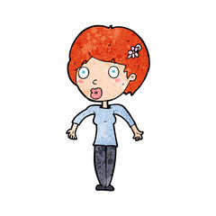 cartoon shocked woman
