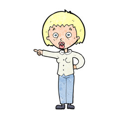 cartoon shocked woman