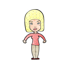 cartoon woman shrugging shoulders