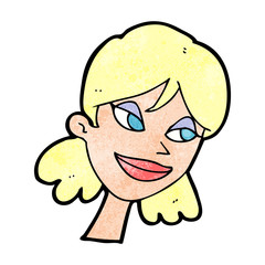 cartoon happy female face