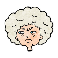 cartoon bitter old woman