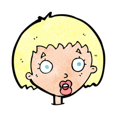 cartoon surprised female face