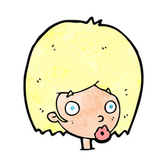 cartoon surprised female face