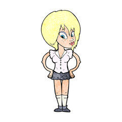 cartoon woman with hands on hips