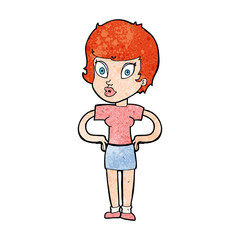 cartoon woman with hands on hips