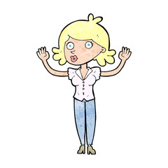 cartoon woman surrendering
