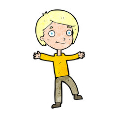 cartoon excited boy