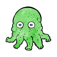 cartoon alien squid face