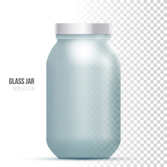 Template of glass jar on a white background.