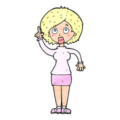 cartoon woman with idea