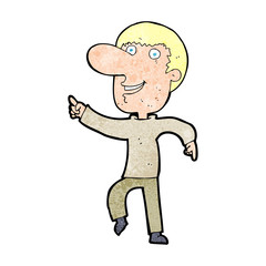 cartoon happy man dancing