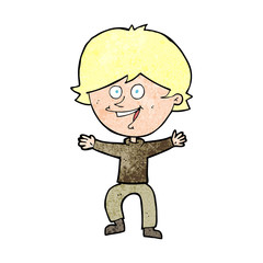 cartoon happy boy laughing