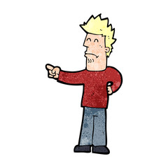 cartoon man pointing