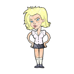 cartoon woman with hands on hips