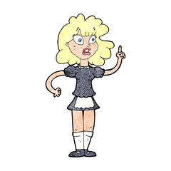 cartoon worried maid