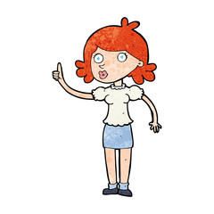 cartoon woman with idea