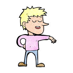 cartoon man making dismissive gesture