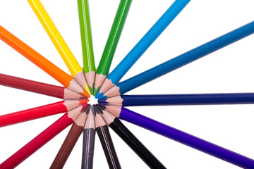 Colorful wooden pencils isolated