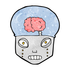 cartoon spooky robot head
