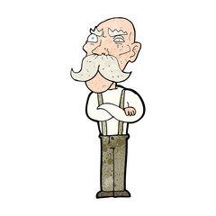 cartoon angry old man