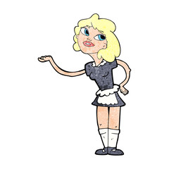 cartoon waitress serving