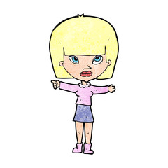 cartoon woman pointing