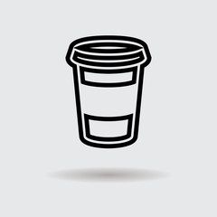 Flat coffee cup design icon